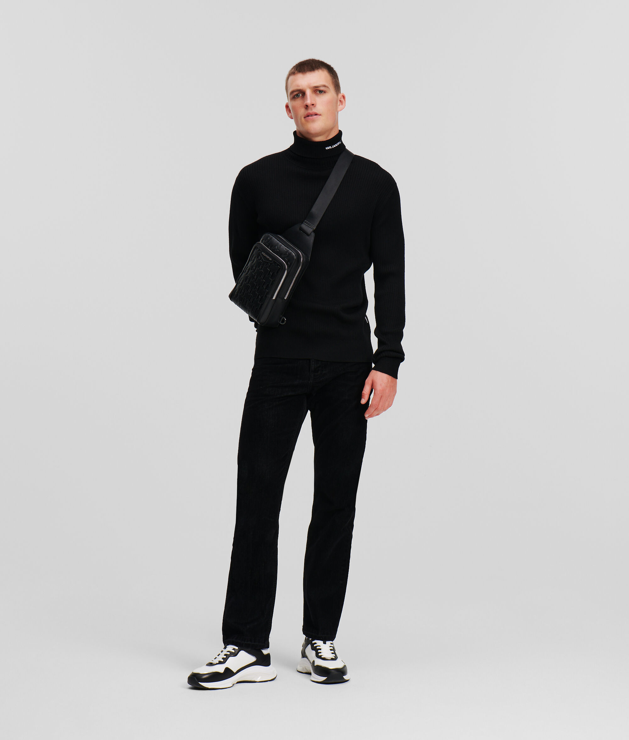 (image for) Unique Influence KARL LOGO RIB-KNIT TURTLENECK